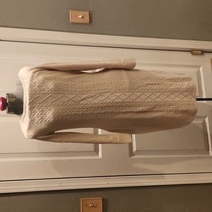 Chaps, glittering gold, sweater, medium, long, unlined, knit, dress, long sleeve